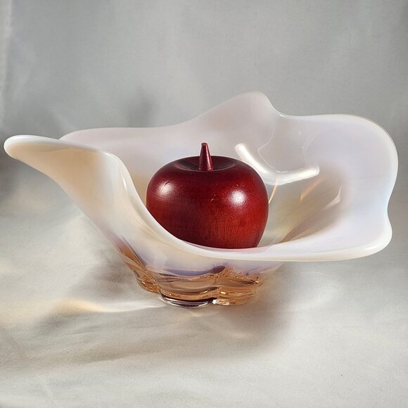 Vintage Duncan Miller Canterbury Opalescent Pink Bowl Hand Blown Art Glass MCM - Picture 5 of 8